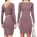 Lululemon  Antique Bark Contour Nulu Dress Bodycon Open CrissCross Back Stretch 4 Photo 1