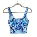 ANDIE  Swim The Siren Tankini Top Blue Floral Print Bathing Suit Size Small Photo 2