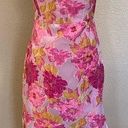 Lulus NWOT  Upgraded Event Pink Floral Jacquard Strapless Bustier Midi Dress Photo 0