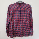 Paper Crane Ethereal  Western Plaid Shirt Womens Size M Button Down Top Red Blue Photo 2
