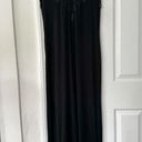 Natori Josie  Black Silk Trim Floral Appliqué Neckline Lounge Essentjals Gown S Photo 2