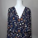 Nine Britton Billie Long Sleeve Floral Blouse Tie Waist Size Medium Office Photo 0