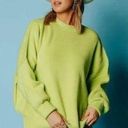 Free People Easy Street Citron Green Oversized Sweater Photo 0