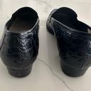 Salvatore Ferragamo Croc Embossed Leather Loafer in Black with Gold Size 10B Photo 3