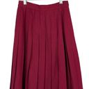 Talbots Vintage  Women's Red 100% Worsted Wool Preppy Pleated Midi Skirt Size 4P Photo 3