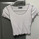 Brandy Melville White Black Contrast Stitch McKenna Top Photo 1