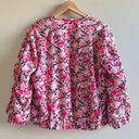 ZARA  Floral Bomber Jacket Womens‎ Size M Pink floral bomber Jacket Full Zip Up Photo 6