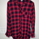 BeachLunchLounge red plaid flannel t-shirt dress size XS Photo 1