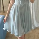 Guess  Baby Blue And White Striped Ruffle Dress Photo 3