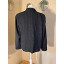 Vintage Blue  Ice Black Faux Micro Suede Embroidered Open Front Blazer Size 8 Photo 2
