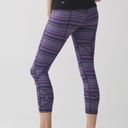 Lululemon Pace Rival Crop Space Dye Twist Leggings 4 Purple Stripe Pockets EUC Photo 0