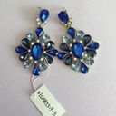 Blue Multicolor Diamond shape drop dangle Earrings Photo 0