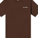 NWT Sporty & Rich Brown Serif Logo Embroidered Tee T Shirt Photo 0