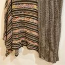 Free People  Brown Multi Wool Alpaca Knit Poncho Sz S Photo 4