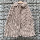 Vintage Erichsen crochet poncho cape oatmeal cream Size L Photo 0