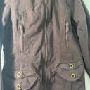 Ruff Hewn Women's Fur Lined Hooded Rustic Jacket Brown Heavy Cotton Medium Photo 4