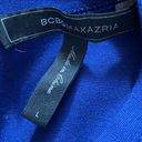 BCBGMAXAZRIA  asymmetrical peplum Harlee top royal blue stretch blouse Photo 1