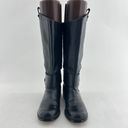 joe's jeans Joes (6) Black Leather Western Buckle Block Heel Riding Boots Photo 6