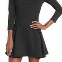 BCBGeneration  Black Fit And Flare Drop Waist Long Sleeve Dress Size S Photo 0