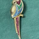 Vintage Enamel Gold Parrot Brooch Photo 0