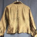 Sunny Leigh  10 100% silk metallic gold cross wrap jacket has rolled up sleeves Photo 6