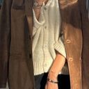 Bernardo  Genuine Leather Suede Jacket Button Down Brown Tan Size L Oversized Photo 2