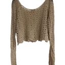 LA Hearts  Lace Cropped Beige Long Sleeve Blouse Photo 1