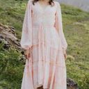 Rachel Parcell  Light As Air Beach Eyelet Long Sleeve Maxi Dress Pink Cloud M Photo 3