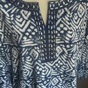 Cathy Daniels  v-neck tunic blouse size large embellished blue/white bling boho Photo 9