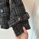 Neslay Paris Black Metallic Tweed Double Breast Peacoat Size S NWT Photo 4