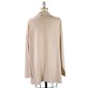 Edge LANVIN Silk Taupe Reversed Seam Raw  V-neck Blouse Top L/XL Photo 8