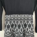 Cynthia Rowley  Black Lace Print Long Sleeve Sweater Dress Size Medium Photo 3