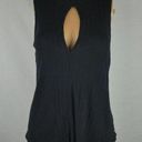 Free People We the  Faye Ribbed Keyhole Blouse Tank Top Shirt Black Sleeveless XS Photo 0