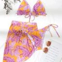 SheIn  Floral Plant Print 3 Piece String Bikini Size Large Photo 0