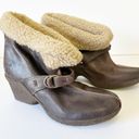 Timberland  Earth Keepers Womens 7.5 Wedge Shearling Lined Brown Booties Photo 6