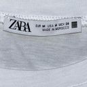 ZARA NEW  Printed Tshirt Puff Sleeves size M White Photo 8