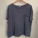 Free People Large Care Pocket Boxy Oversized Tee Marlin Indigo Blue Photo 2