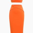 Micas Orange Cropped Top And Skirt Photo 0