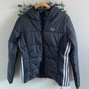 Adidas Originals three stripe slim fit padded jacket in black size small Photo 2