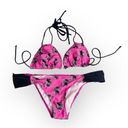 Joe Boxer new  ☼ Unicorn Print 2 Piece String Bikini Set ☼ Hot Pink Black ☼ XS Photo 12