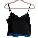 Honey Punch  Black Satin Drawstring Crop Top Photo 0