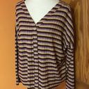 BKE  knit striped button up slouchy top Photo 6