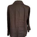 Talbots  Pure Irish Linen Open Front Boxy Blazer Jacket Woman Brown Plus Size X Photo 4