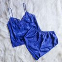 Royal Blue 2pc Satin Night Set Photo 0