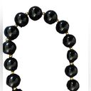 Monet Vintage  black beaded costume necklace signed Photo 3