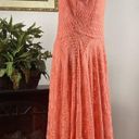 cupio Women’s  Coral Dress Size Large Lace Cape Sleeve Fit & Flare Lined Photo 8