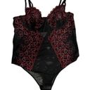 Torrid Underwire Bodysuit Embroidered Hearts Black Red Pink Bodysuit Lingerie 1 Photo 1