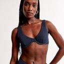 Abercrombie & Fitch Abercrombie Navy Blue Textured Scrunch High Rise Bikini Set Photo 0