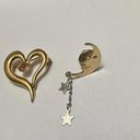 The Moon Lot Of 2 Signed Avon Gold Tone Brooch / Lapel Pin Heart /  Photo 3