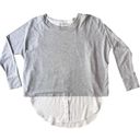 Vince  Long Sleeve Gray Jersey White Button Down Layered Top Women’s XS Photo 1